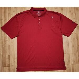 SCOTTeVEST Tec Polo Shirt Mens Size Large Red Short Sleeve Performance Travel